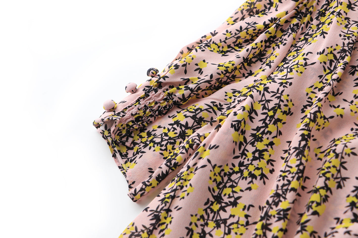 Collette pure silk printed floral dress with elastic waist