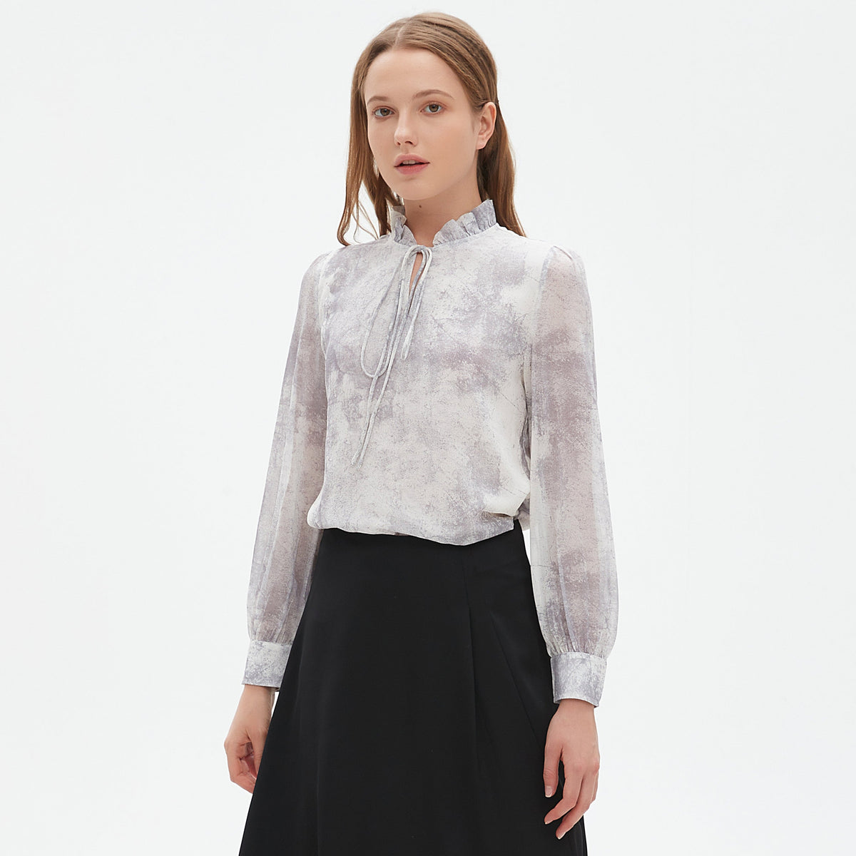 Vega long sleeve ruffle collar blouse – Thread Forest