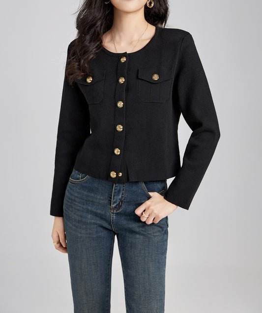 Lorelei knitted button down cardigan with functional pockets