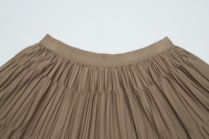 Bora pleated midi skirt with elastic waist