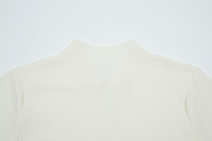 Bora mandarin collar knit blouse with key hole