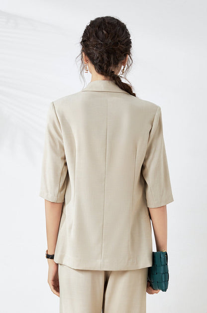 Aurore shoulder padded blazer with functional pockets