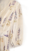 Load image into Gallery viewer, Darcey printed chiffon dress with floral embroidery
