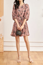 Load image into Gallery viewer, Imilia chiffon sash tie floral flare dress
