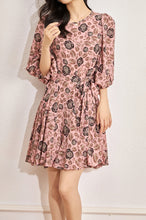 Load image into Gallery viewer, Imilia chiffon sash tie floral flare dress
