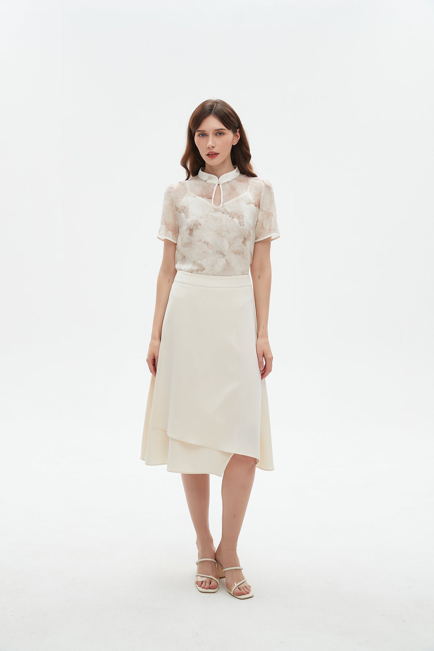 Solene A line flare overlap skirt