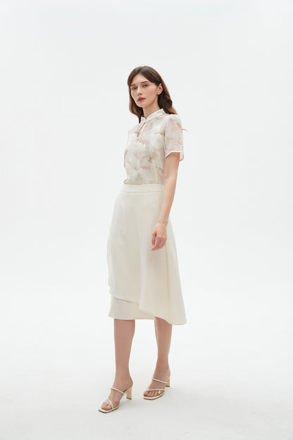 Solene A line flare overlap skirt