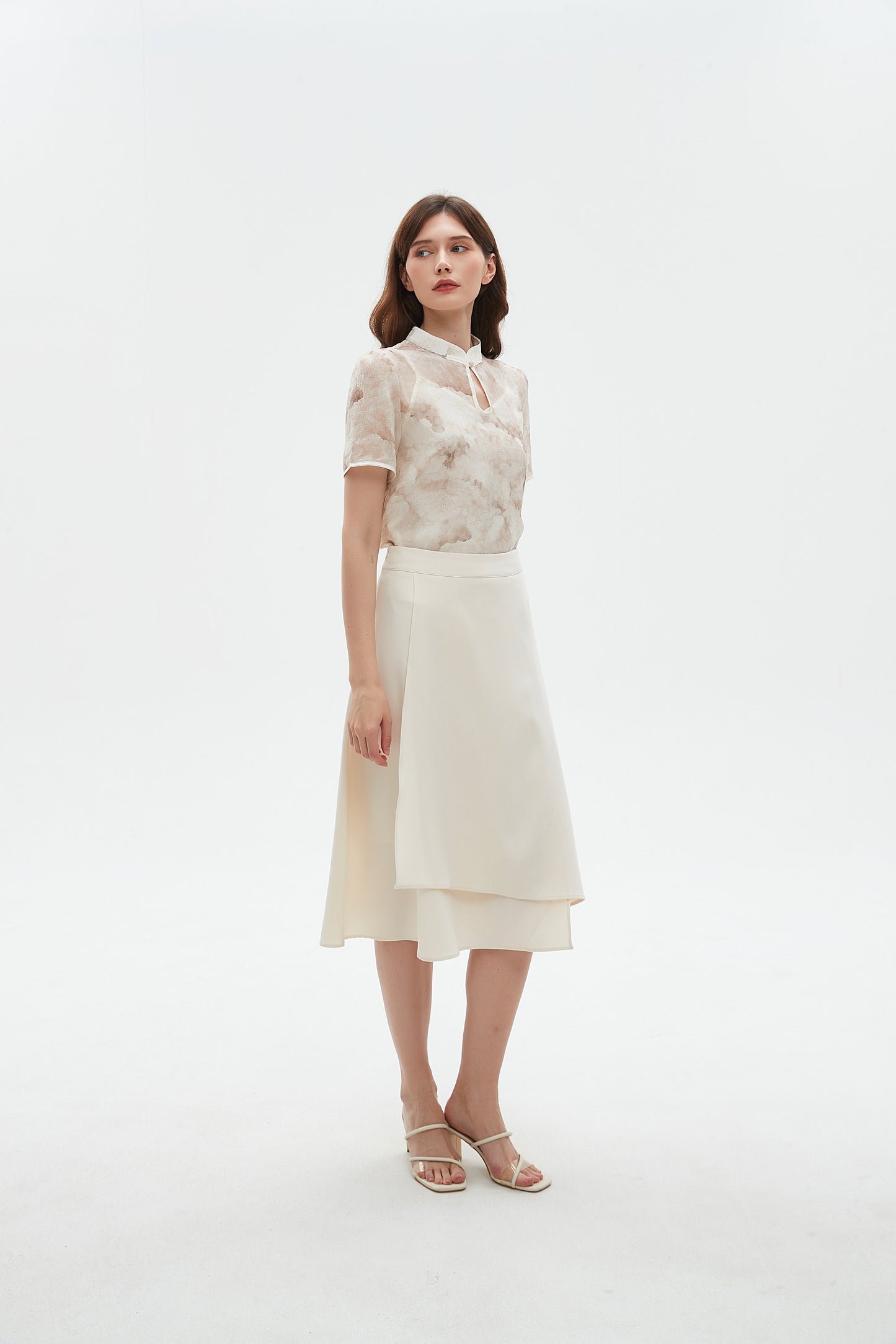 Solene A line flare overlap skirt