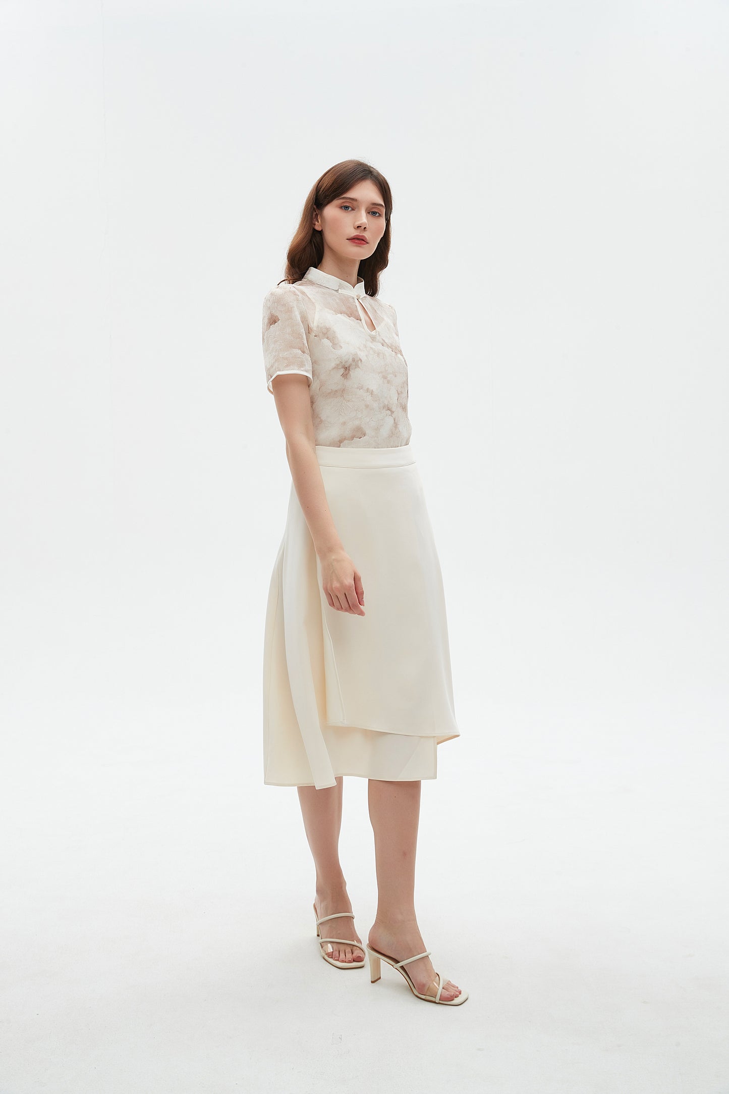 Solene A line flare overlap skirt