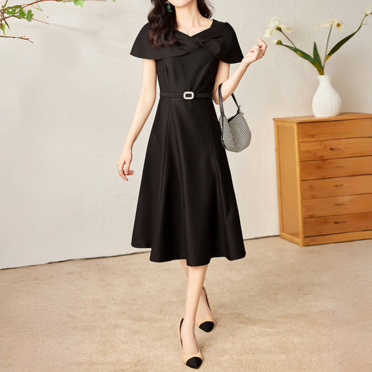 Talia surplice belt dress