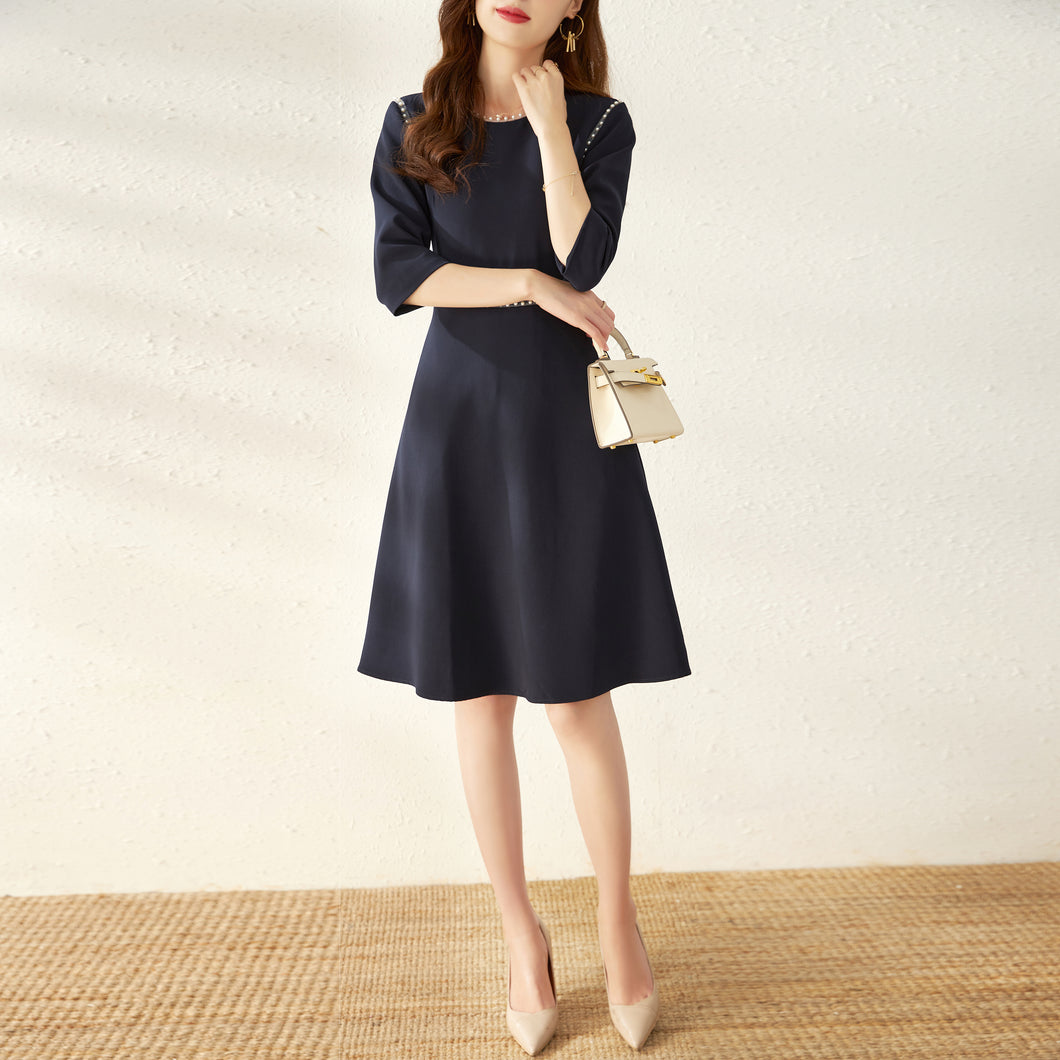 Nusa pearl laced hemp dress