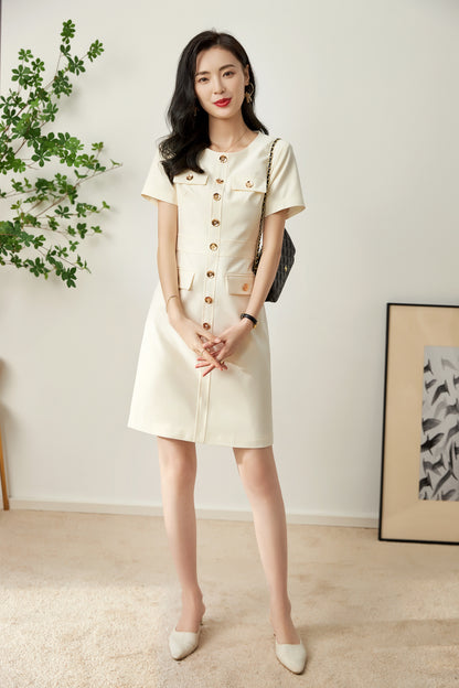 Nora button down knee dress