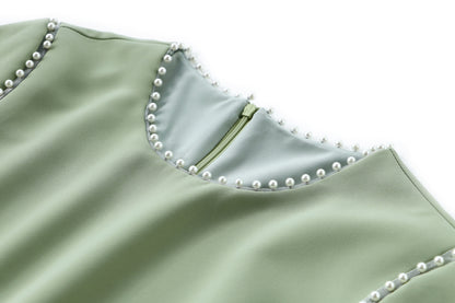 Nusa pearl laced hemp dress