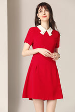 Load image into Gallery viewer, Cora ribbon contrast collar mini dress
