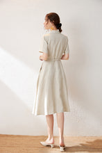 Load image into Gallery viewer, Roisin linen cotton belt dress

