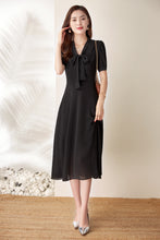 Load image into Gallery viewer, Ebba front ribbon crepe dress

