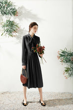 Load image into Gallery viewer, Ines front knot pleated dress with lace ruffle
