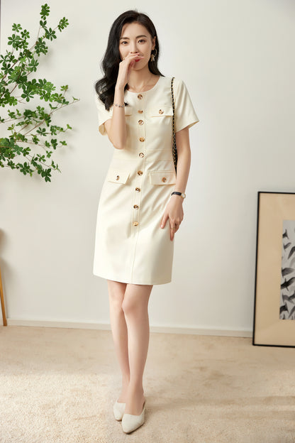 Nora button down knee dress