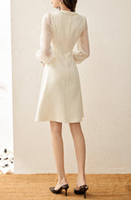 Load image into Gallery viewer, Maya tweed dress with mesh sleeve
