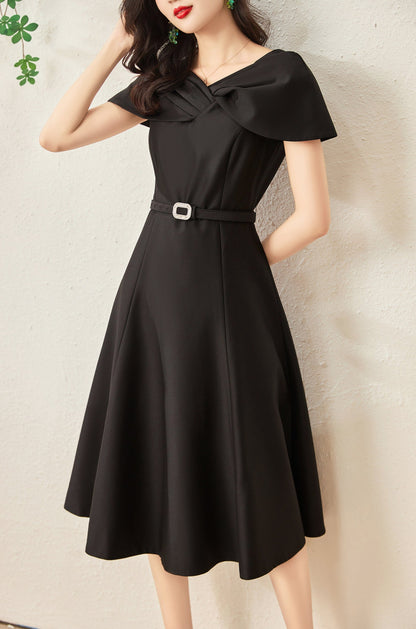 Talia surplice belt dress