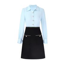 Load image into Gallery viewer, Bodil pseudo 2 piece frill collar shirt with skirt

