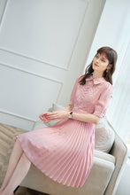 Load image into Gallery viewer, Orla floral applique pleated dress
