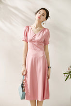 Load image into Gallery viewer, Juni short sleeve button front midi dress
