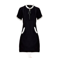 Load image into Gallery viewer, Alma high ruffle contrast collar dress
