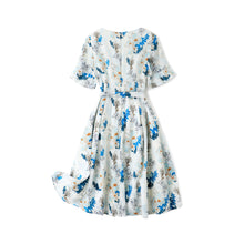 Load image into Gallery viewer, Torill pure silk floral dress with waist belt
