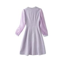 Load image into Gallery viewer, Maya tweed dress with mesh sleeve
