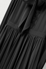 Load image into Gallery viewer, Ines front knot pleated dress with lace ruffle
