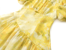 Load image into Gallery viewer, Fleur printed chiffon dress with elbow bishop sleeves
