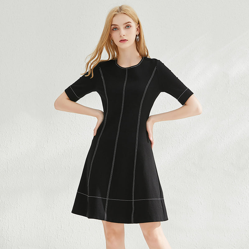 Nuria cotton A-line dress with detachable waist belt