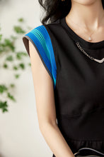 Load image into Gallery viewer, Oceana sleeveless slit dress with contrast hem
