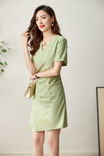 Load image into Gallery viewer, Eloise V neck fine twill asymmetrical dress
