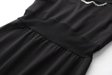 Load image into Gallery viewer, Oceana sleeveless slit dress with contrast hem
