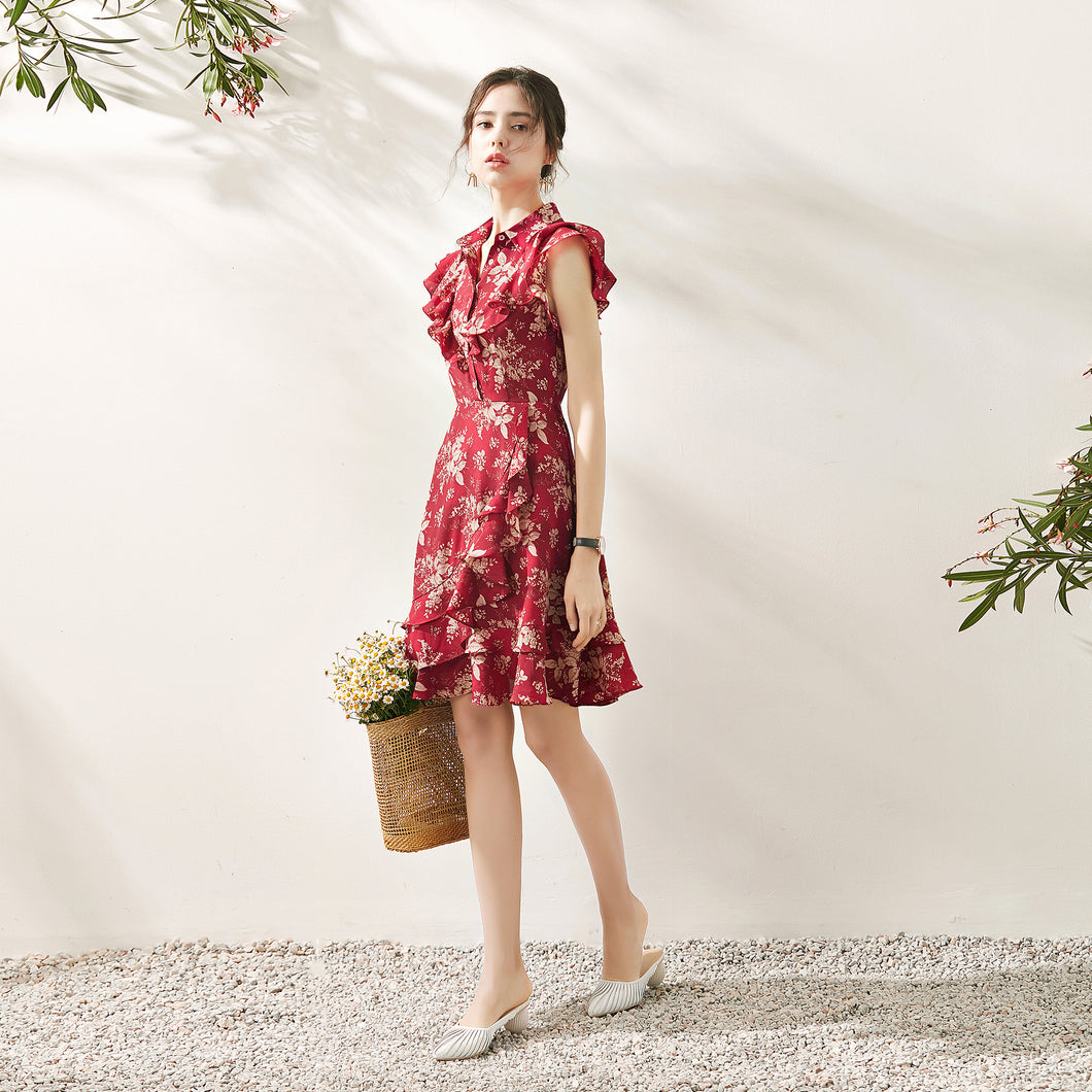 Frida ruffle sleeve front wrap mini dress – Thread Forest