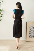 Load image into Gallery viewer, Oceana sleeveless slit dress with contrast hem

