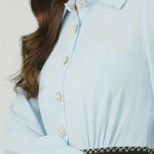 Load and play video in Gallery viewer, Bodil pseudo 2 piece frill collar shirt with skirt
