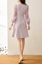Load image into Gallery viewer, Maya tweed dress with mesh sleeve
