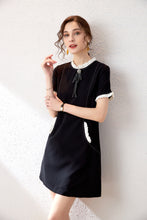 Load image into Gallery viewer, Alma high ruffle contrast collar dress
