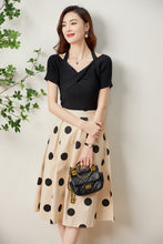 Load image into Gallery viewer, Eniko knit top with polkadot skirt

