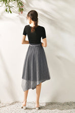 Load image into Gallery viewer, Gala pseudo 2 piece pleated asymmetrical dress with slitted top
