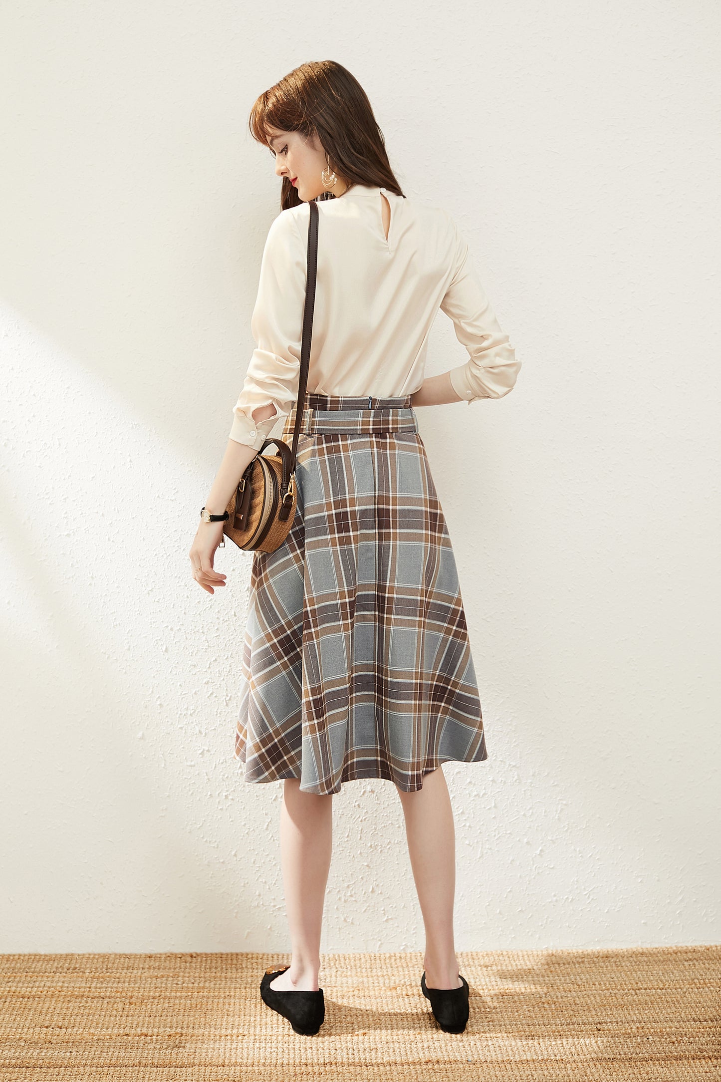 Brielle 2 piece tartan skirt with long sleeve shirt