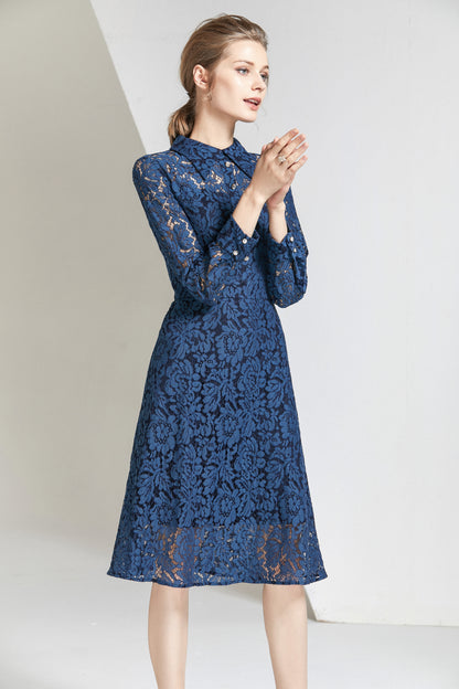 Esme lace overlay A-line dress