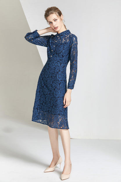 Esme lace overlay A-line dress