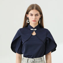 Load image into Gallery viewer, Willa puff sleeve keyhole blouse/shirt
