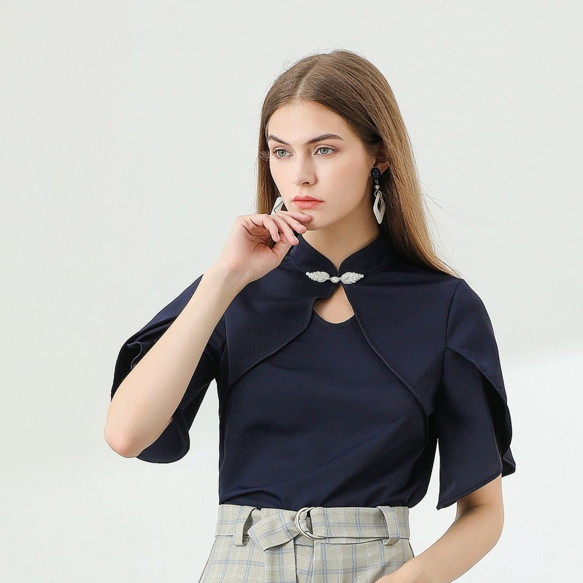 Willa puff sleeve keyhole blouse/shirt