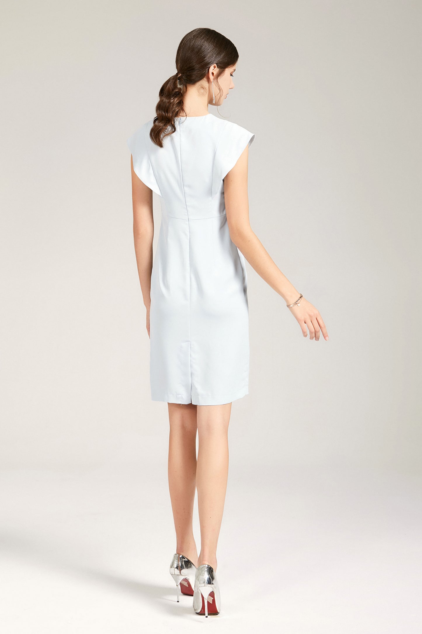 Benca ruffle sleeve bodycon dress