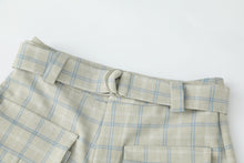 Load image into Gallery viewer, Willa checkered belt shorts
